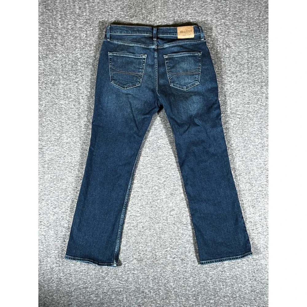 Hollister Bootcut Jeans Mens‎ 34x30 Dark Wash Denim Blue Fits 34x29